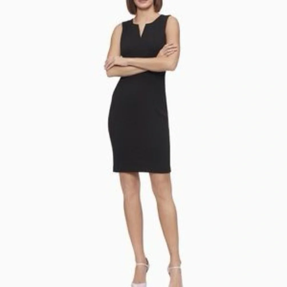 Calvin Klein Alexi Black Midi Dress - Picture 2 of 8